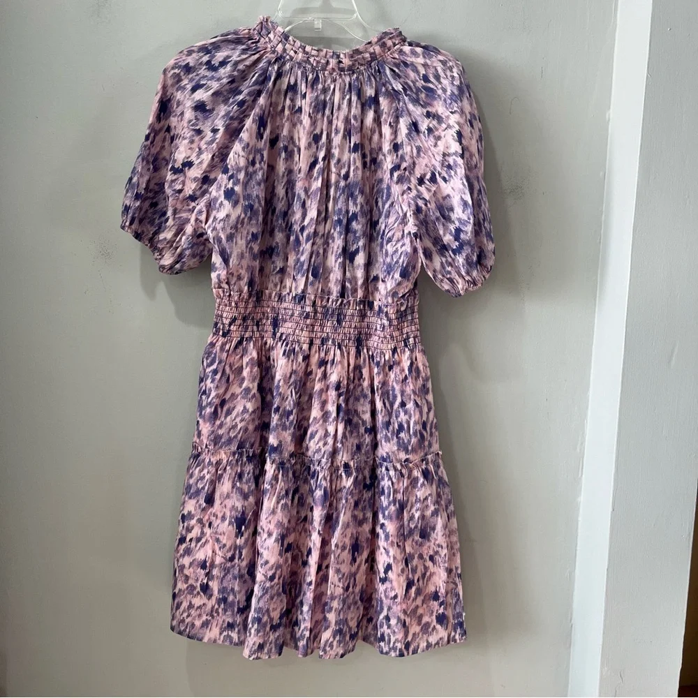 NEW $238 Rails Fiorella Cotton Ikat-Inspired Mini dress Medium Pink Geometric - Picture 14 of 14
